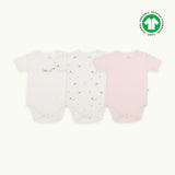 Flowery Love 3-Piece Organic Cotton Bodysuits