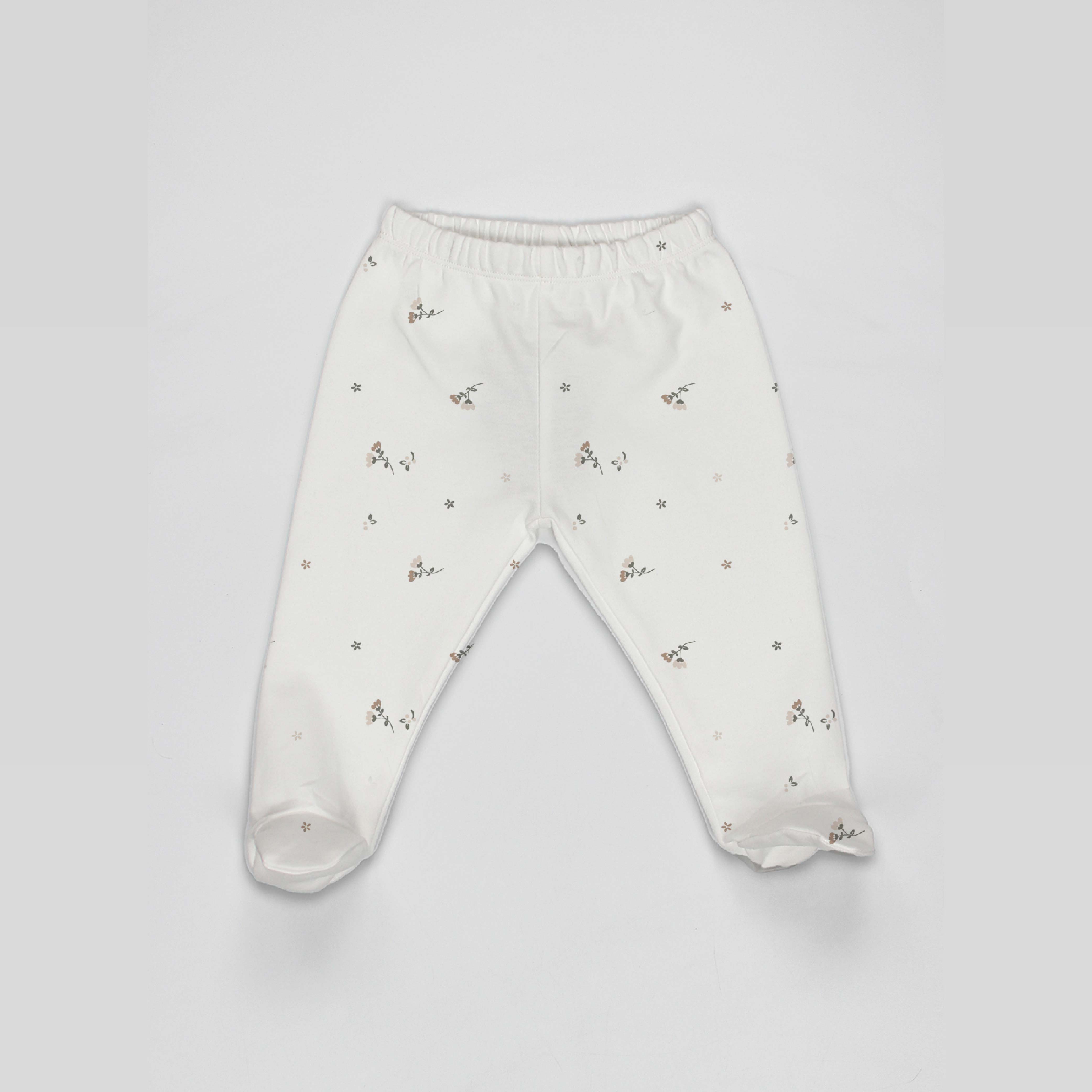 Flowery Love 3-Piece Organic Cotton Footed Trousers