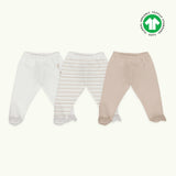 Little Kite 3-Piece Organic Cotton Footed Trousers