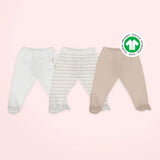 Flowery Love 3-Piece Organic Cotton Footed Trousers