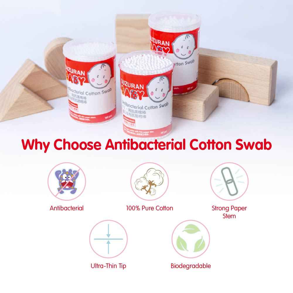 Antibacterial Cotton Swab 180pcs [EXPO]